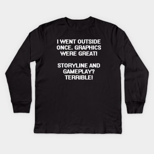 "I went outside once" - Gamer Kids Long Sleeve T-Shirt